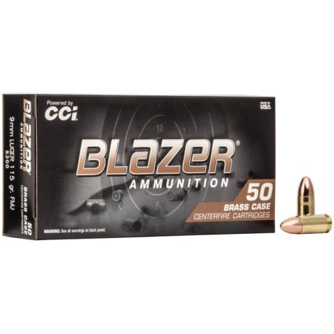 CCI Blazer Brass 9mm 115 GR. FMJ 1145 fps