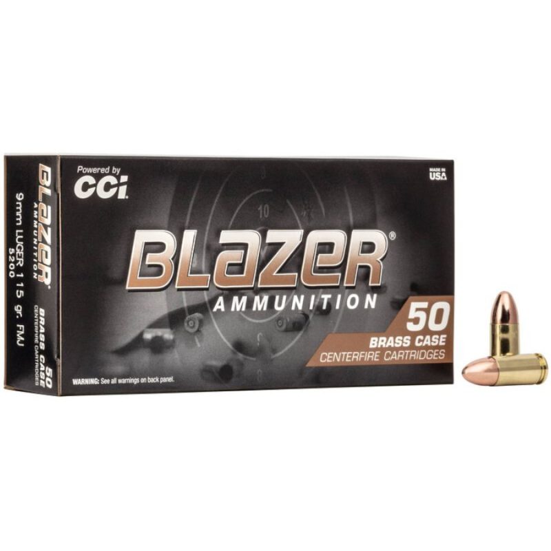 CCI Blazer Brass 9mm 115 GR. FMJ 1145 fps
