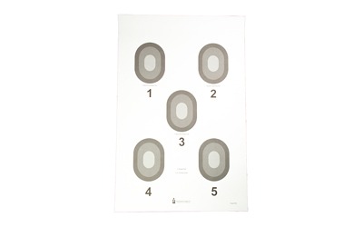 Action Target 5 Bull's-Eye Target, Cream and Black, 23" x 35", 100 Per Box #530-100
