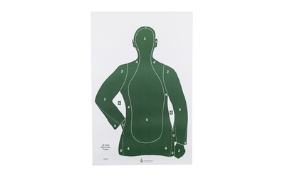 Action Target B-21E, Green Qualification Paper Target, 25 Yard Silhouette, 23"x35", 100 Per Box B-21EGREEN-100
