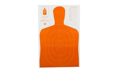 Action Target B-27E Economy Target, Orange Silhouette Cut Off Below Ring 7, 23"x35", 100 Per Box B-27EORANGE-100