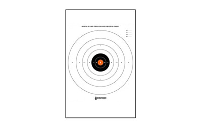 Action Target B-8, 25-Yard Timed And Rapid Fire Target, Black With Orange Center X-Ring, 21"x24", 100 Per Box B-8(P)OC-100