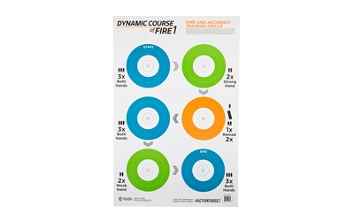 Action Target GS-DCFIRE1, Game Series, Dynamic Course Of Fire 1 Target, Blue/Green/Orange, 23"x35", 100 Per Box GS-DCFIRE1-100