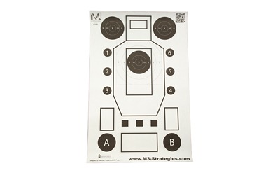 Action Target M3 Strategies Multi-Purpose V3, Training Target, Black and White, 23" x 35", 100 Per Box M3-MK3-100