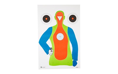 Action Target PR-B21E, High Visibility Fluorescent Target, Black/Orange/Blue/Green, 23"x35", 100 Per Box PR-B21E-100