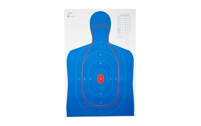 Action Target RC-B27E-Q, B-27E And FBI Q Combination Target, Blue/Red, 23"x35", 100 Per Box RC-B27E-Q-100