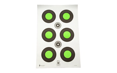 Action Target Trident Concepts Fluorescent Green Bull's-Eye Target, Green and Black, 100 Per Box TCT-MK3-MOD2-100