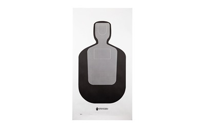 Action Target TQ-19, Standard Qualification Target, 25-Yard Silhouette In Black And Gray, 24"x45", 100 Per Box TQ-19-100